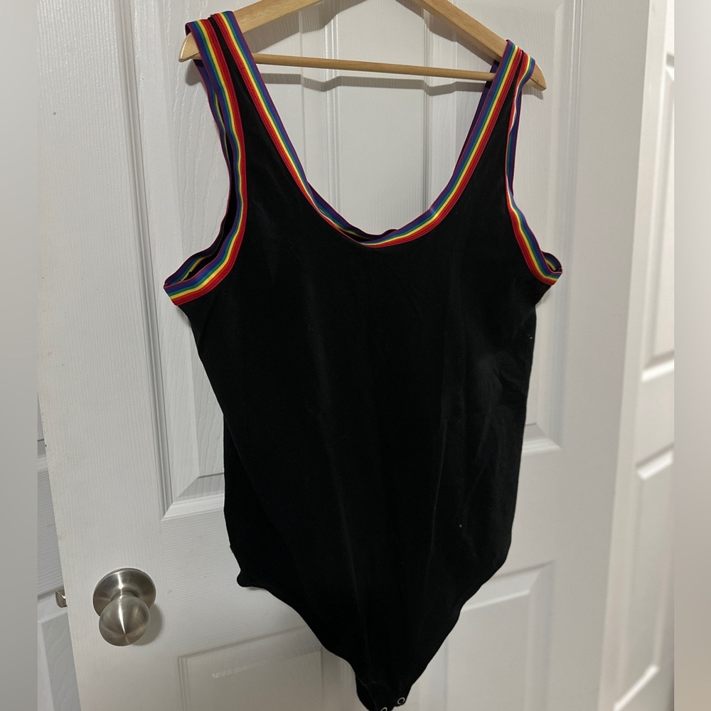 Torrid Bodysuit with Rainbow Trim